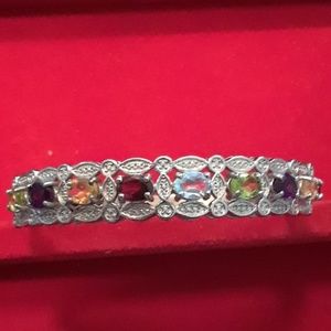 Multi Gemstones Bracelet in stainless steel